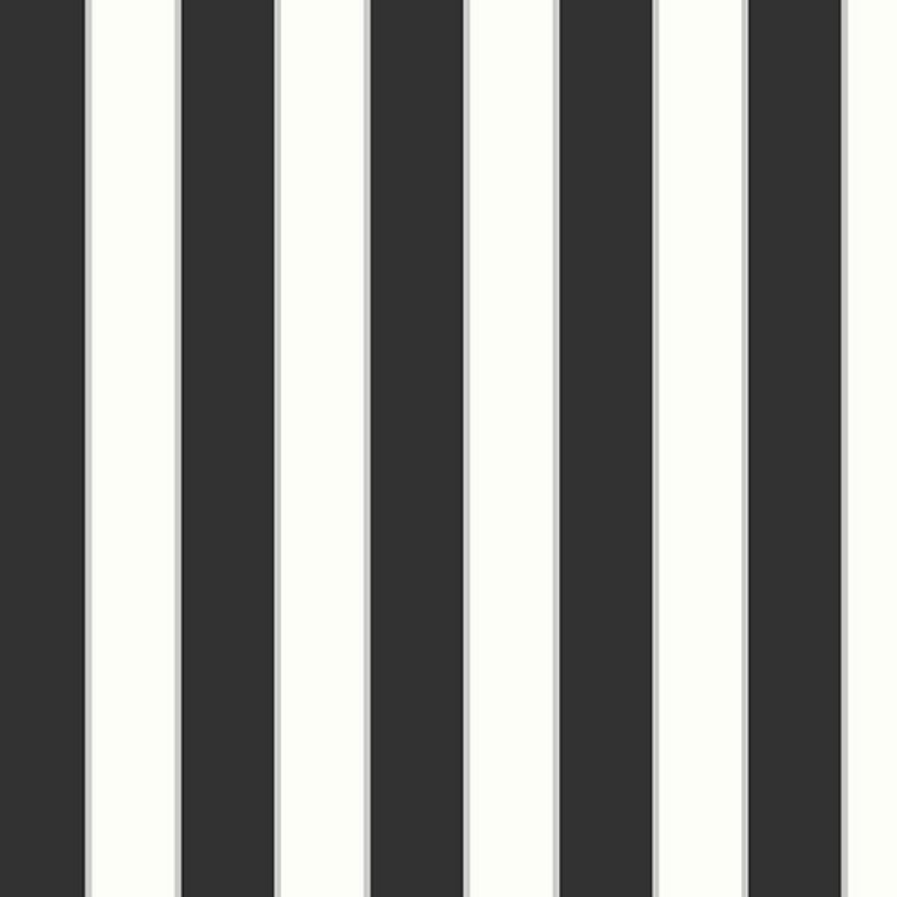 Patton Wallcoverings SB37913 Simply Silks 4 Formal Stripe Wallpaper in Black, Silver and White